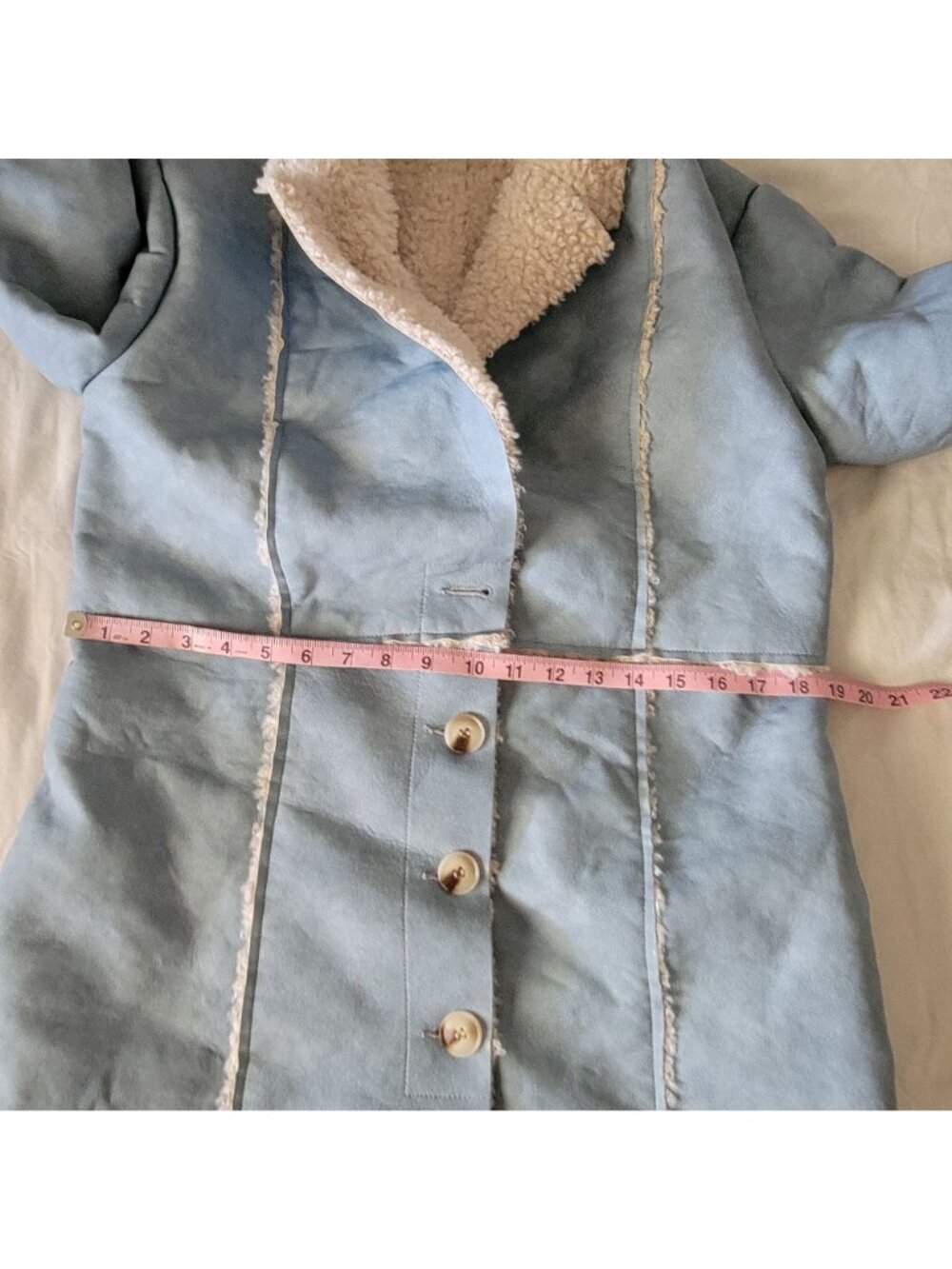 Lisa Says Gah Nadia Sherpa Coat Old Money Vintage Retro Penny Lane Womens XS S - Picture 4 of 8